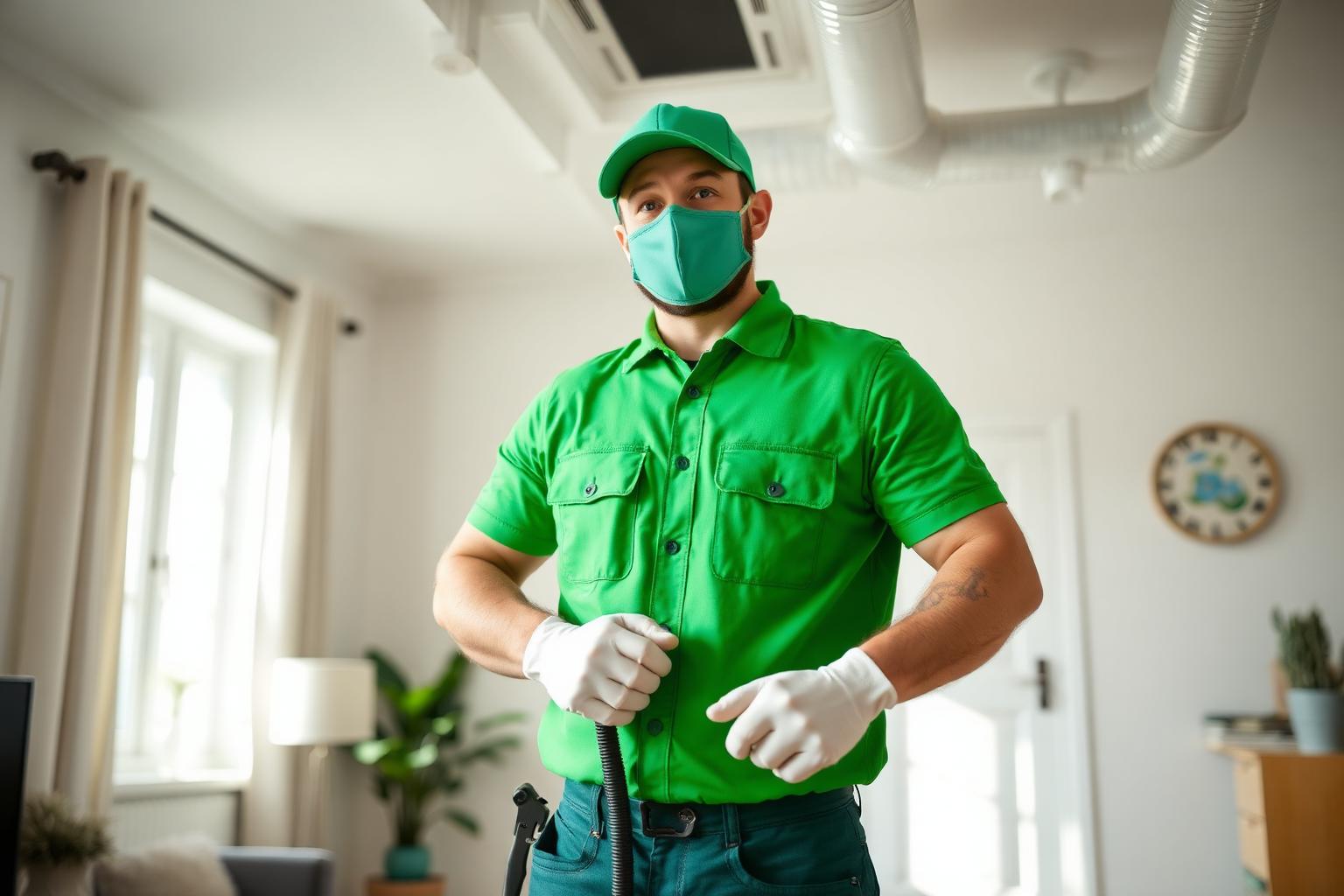 Eco Fresh technician cleaning air ducts in a Somerville NJ home